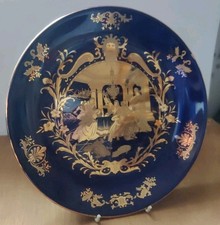 Prunkteller, Kobalt mit Gold