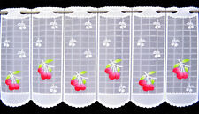 Kirschen Scheibengardine Küchengardine 2 Varianten - 2 Höhen 45 und 60 cm Neu