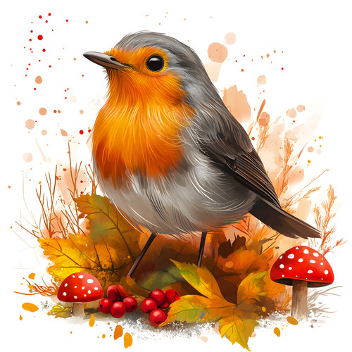 Deko bild rotkehlchen herbst - bild,