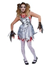Damen Frauen Tote Puppe Kostüm Horror Blutiges Halloween Erwachsener Karneval