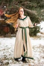 Mittelalter Wikinger LARP Kleid Lagertha Handstickerei Baumwolle (