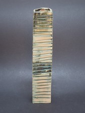 Studiokeramik hohe Vase Keramik in Sand Türkis Braun Gudrun Stern Cuxhaven 37cm