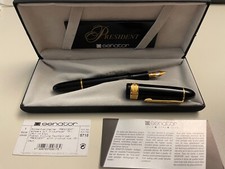 Kolbenfüller schwarz Senator President 14ct Goldfeder M #5718Org/Neu aus Vitrine