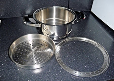 AMC  4 teiliges  Topfset  Siebeinsatz / Reibe/  Ring / Sieb   zum Dampfgaren