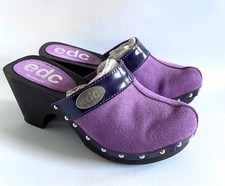 ESPRIT ♥️ Wildleder Clogs Gr. 39 Holz Nieten beere