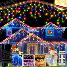 400-800 LED Eisregen Lichterkette mit 31V Stecker Wasserdicht für Balkon Fenster