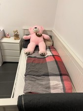 IKEA Hemnes Bett, Ausziehbar, 3 Schubladen, Weiß, 80x200 Cm