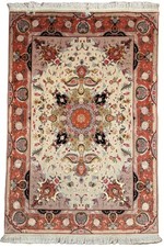 Täbriz 150x100cm mit Seide Tebris Täbris Tabriz Perserteppich Orientteppich Rug