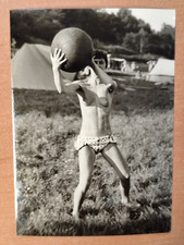 Vintage Akt Foto Frau Mädel Sport Posing Aktstudie Nudismus F2