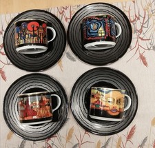 4 x Hundertwasser Tasse, Untertasse - Tettau ars mundi