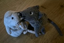 2 x IKEA PLÜSCH MAUS GOSIG MUS GRAU/WEISS