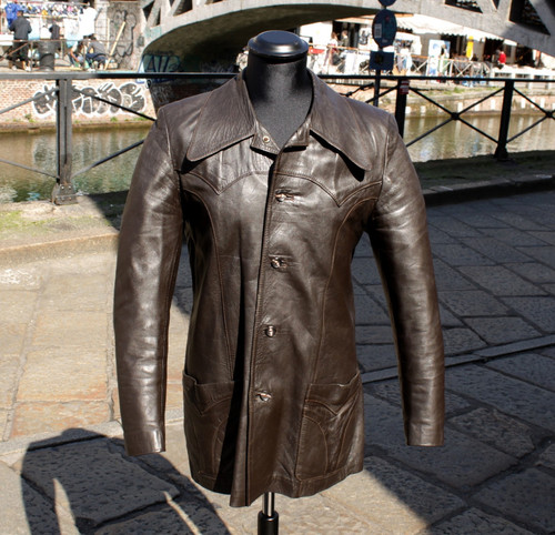 Herren lederjacke dunkel braun