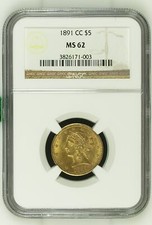 GOLD USA 5 Dollars 1891 CC Carson City im Holder NGC MS62 nswleipzig