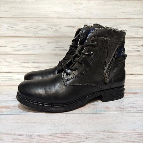 Men bugatti boots grey - grey, leather