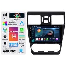 9" 4+64GB Android 14 Autoradio Nav Carplay Für Subaru Forester 2016-18 SWC DAB+