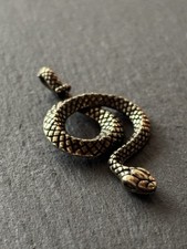 Schlange im Kreis aus Messing | Anhänger | Schlüsselanhänger | Figur