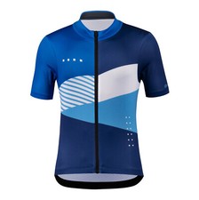 Kinder Fahrrad Trikot blau weiß Jersey Radtrikot Kurzarm Kurz Bike Rad Radshirt