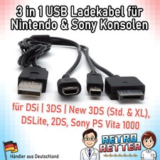 3in1 USB Ladekabel Nintendo DS