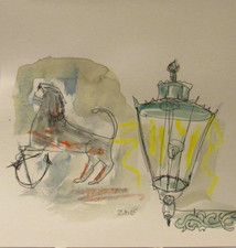 Gaslaterne Löwe Original