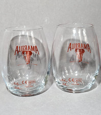 2×Amarula bauchiges Likör Gläser aus Glas,Cocktail Bar Mixglas, Elefant Muster 