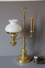 exclusive Tischlampe Notarlampe Lampe Messing weiße Kuppel