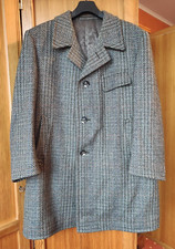 edler Mantel, schwarz-braun-beige, Wollstoff, 5 Taschen, Größe 27