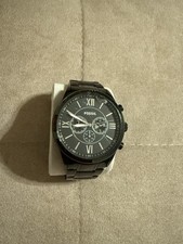 Fossil Herrenarmbanduhr Schwarz Stahl, Gebraucht 5 ATM