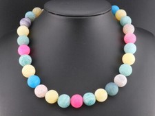 GJ69 * DAMEN HALSKETTE COLLIER  ACHAT  (beh) BUNT FARBENFROH XL KUGEL 15,5mm 