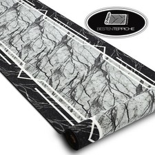 Modernen preiswert Antirutsch Läufer MARMUR Marmor Stein schwarz grau 57-133 cm 