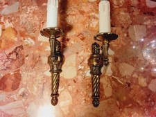 antik 1 Paar  Wandleuchten Wandlampen Bronze Gold Empire Frankreich  ca. 1900