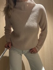 Edler Esisto Strick Pullover  Gr.XS/34-36 90%Schurwolle 10%Kashmir Beige LP.190€