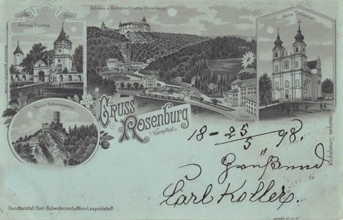 Schloss rosenburg 1898 ruine - schloss,