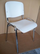 Stuhl Besucherstuhl Küchenstuhl  Marco weiß  Stapelstuhl Holz/Metall vercromt A