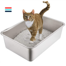 Edelstahl-Katzenklo | 50x35cm | Kaninchen-Toilette