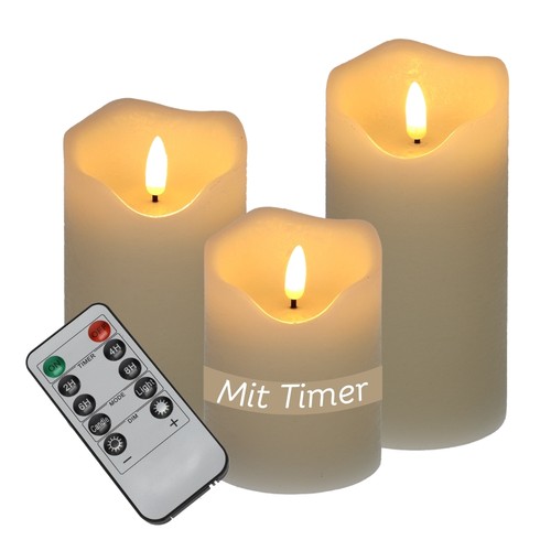 3er set led kerzen - set, mit