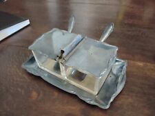 Antike Cromargan Glas Menage, Doppeldose, Marmeladendose inkl. Löffel, WMF 90er