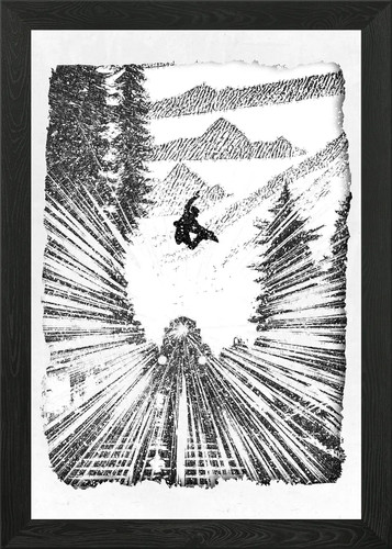 Gerahmtes wandbild snowboard - wandbild,