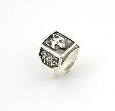 Silber Ring Wolf Navajo Style Westernschmuck Indianerschmuck Siegelring Wölfe