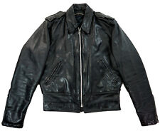 HARLEY DAVIDSON US Police Biker Motorrad Lederjacke Schwarz 50 M-L Lang