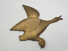 Ente Gans Wandschmuck Vogelflug Vogel 50er vintage Messing  brass bird Wanddeko
