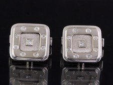 Schöne Brillant Manschettenknöpfe ca. 0,50ct    16,0g 750/- Weißgold