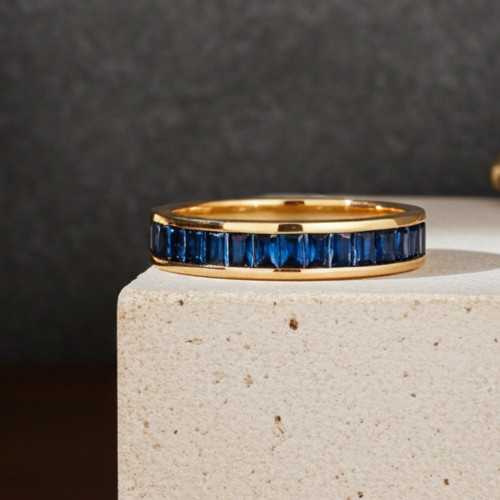 18kt gold saphir baguette - gold,
