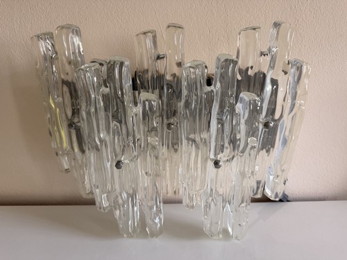 Vintage eisglas wandlampe - eisglas,