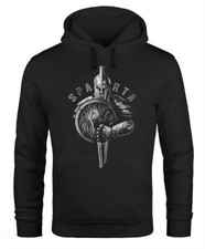 Hoodie Herren Aufdruck Sparta Spartaner-helm Krieger Warrior Schwert Schild