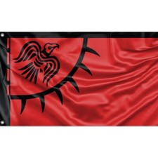 Rote Wikinger Rabe Flagge