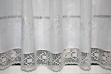 Häkelgardinen 4 Formate mit Häkelkante wollweiß im Landhausstil Bistrogardine