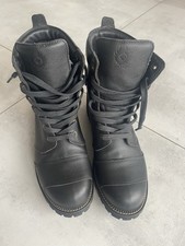 Belstaff MotorradstiefelResolveGr46 Schwarz Leder WieNeu Membran Schutz Knöchel