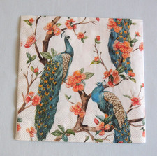 5 lose Servietten Vögel PFAU