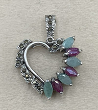 Anhänger HERZ Smaragd, Rubin