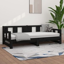 Daybed Ausziehbar Schwarz